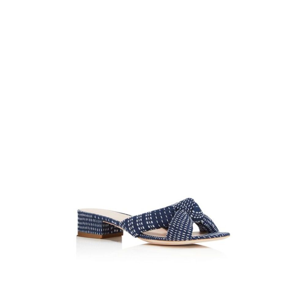 LOEFFLER RANDALL Womens Navy Elsie Block Heel Slip On Leather Sandals 6.5 B